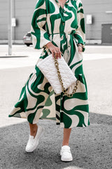 Let's Get Going Print Long Sleeve Maxi Dress