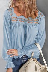 Romantic History Crochet Long Sleeve Top
