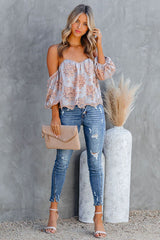 Romance Forever Lace Off The Shoulder Top