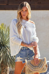 Suéter de punto de manga larga extragrande Just Imagine