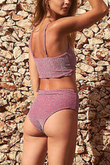 Bikini de seda brillante dividido