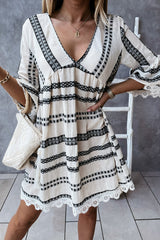 Sweetly Impressive Boho Lace Mini Dress