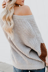 Suéter de punto a rayas con cuello en V It's Chilly Out