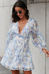 Love is Life Ruffled Printed Mini Dress