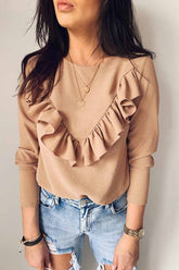 Coastline Ruffle Shoulder Long Sleeve Shirt