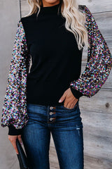 Top de punto con lentejuelas de colores listo para las fiestas