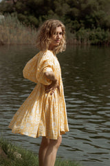 Take Your Joy Printed Babydoll Mini Dress