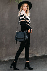 Suéter de punto con mangas abullonadas a rayas Sweet Dreams