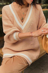 Suéter de punto con cuello en V School Days