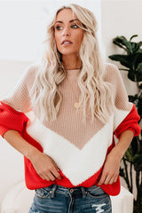 Suéter de punto a rayas con pintura de caramelo