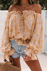 You're My Reason Printed Smocked Top