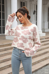 Suéter de punto con flores "Abre tu corazón"