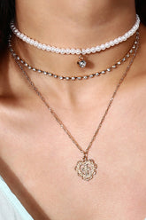 Gargantilla de perlas con forma de corazón de melocotón