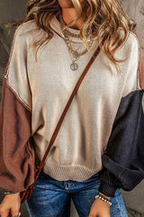 Suéter de manga larga con bloques de color acogedores Let's Go