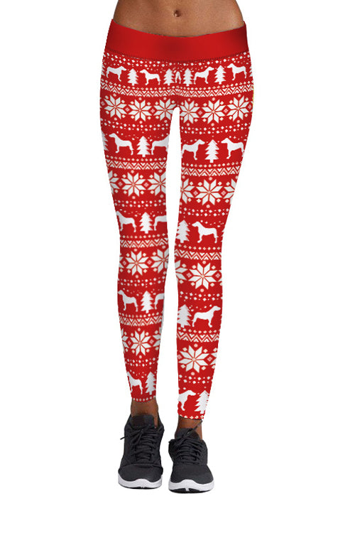 Christmas Snowflake Print Sports Pants