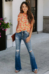 Blusa sin mangas con estampado floral "Lleva tu alegría"