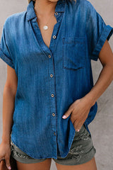 Tender Love Denim-Kurzarmhemd