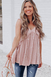 Frisches und kokettes rosa ärmelloses Tanktop