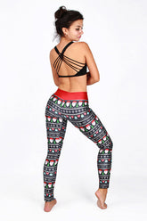 Pantalones de yoga con estampado navideño de Papá Noel