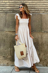 Good Feelings Ruffled Babydoll Maxi Dress