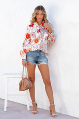 Blusa con botones y estampado mixto Wild Confidence