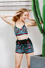 Rückenfreier Anzug im Boho-Stil mit Print