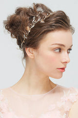 Diadema con hojas de cristal