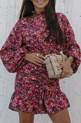 Vestido mini fruncido con estampado Vacay Babe