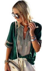 Go-Better Boho Embroidery Short Sleeve Top