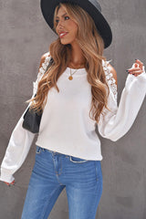 Suéter de punto con hombros descubiertos y encaje Lived In