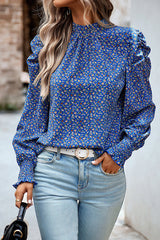 Blusa fruncida con mangas llamativas y estampado Certain Love