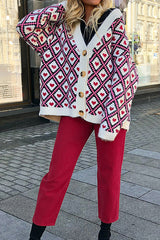 City Night Button-Up Heart Cardigan