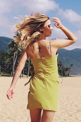 Minivestido con lazo de espagueti