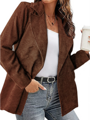 Chaquetas de abrigo vintage lisas con solapa