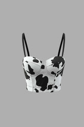 Cow Print Crop Bustier Top