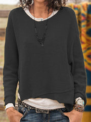 Gemütliche Langarmhemden mit Einsätzen, Oberteile in Übergröße