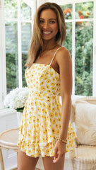 Mono de tirantes con girasol amarillo