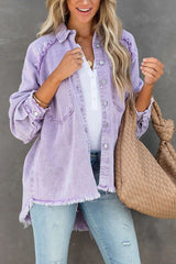 Chaqueta de manga larga con bolsillo de mezclilla Keep It Cool