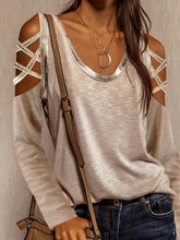 Camisetas lisas especiales con hombros descubiertos y cuello en U para mujer