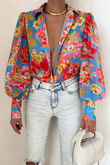 Sunny Side Of Life Floral Print Long Sleeve Top