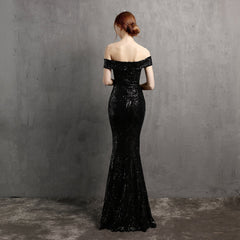 Vestidos con abertura y hombros descubiertos con purpurina Clara para fiesta de graduación