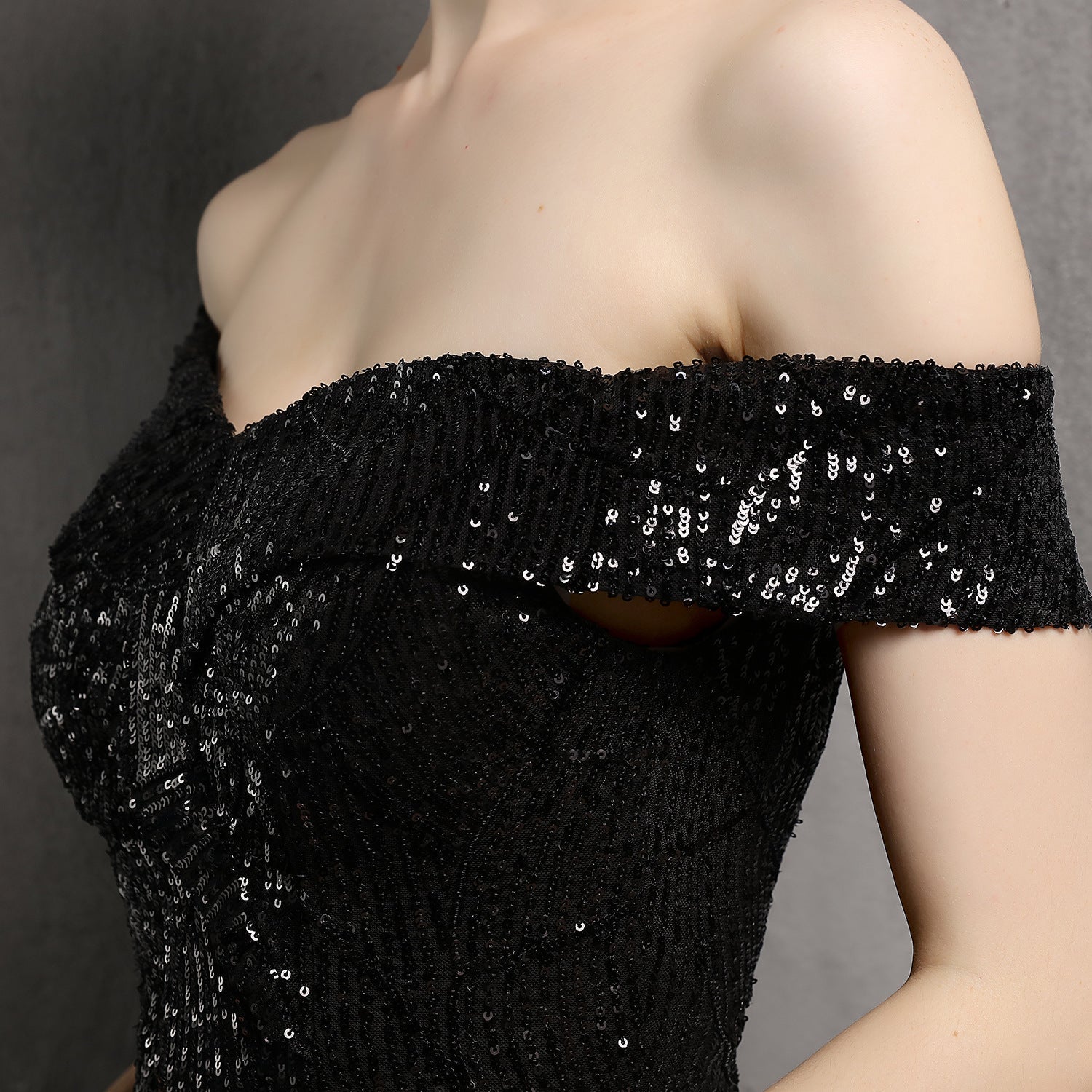 Clara Glitter Off the Shoulder Split Dresses For Prom