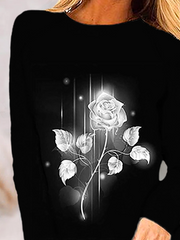 Camisas y blusas con estampado de rosas de talla grande