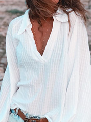 Camisas y tops casuales de manga larga de talla grande