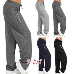 Schlichte Slacks mit Gürtel, lässig, locker sitzende, gerade lange Hose