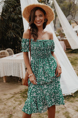 Days Like This Printed Off Shoulder Midi Dress