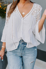 Casually Cute Lace Hollow-Out Top