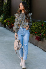 Evermore Floral Print Smocked Ruffle Top