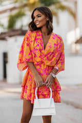 Bring Your Love Print Layered Mini Dress