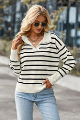 Suéter de punto de manga larga a rayas Give You Joy